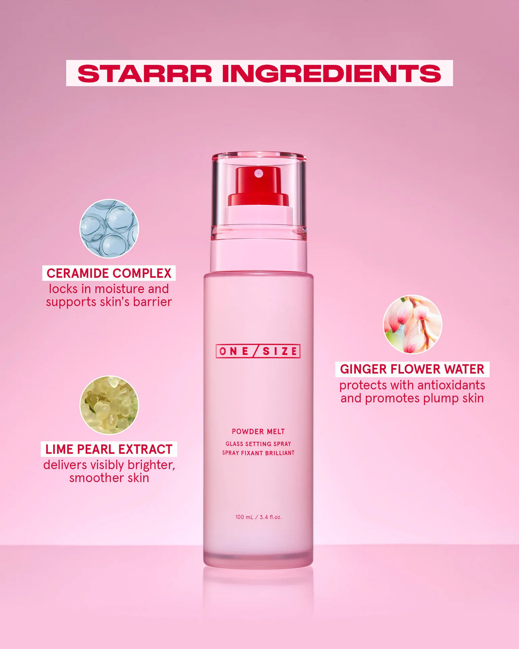 One size Powder Melt Glass Setting Spray