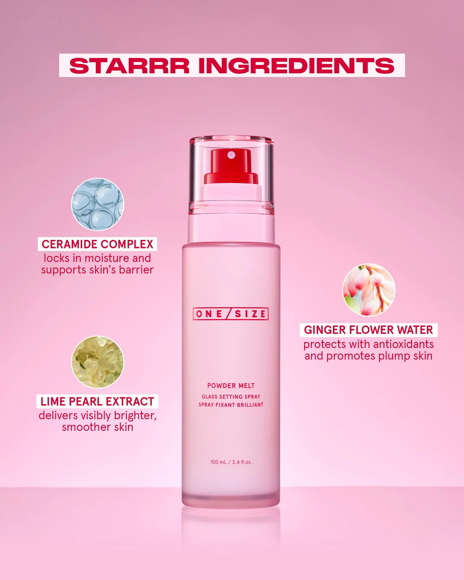 One size Powder Melt Glass Setting Spray